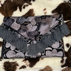 New gray & black crossbody purse